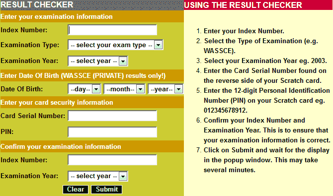 BECE Results checker 2025