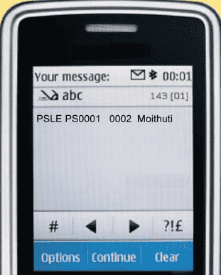 Step 1 : PSLE Results 2021 Botswana via SMS