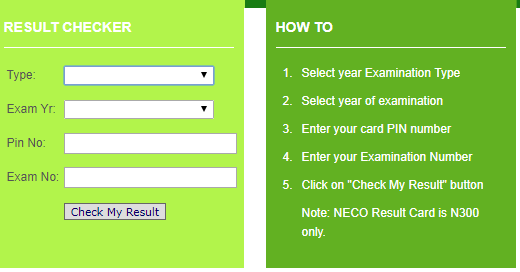 NCEE 2021 Result Checking Portal"